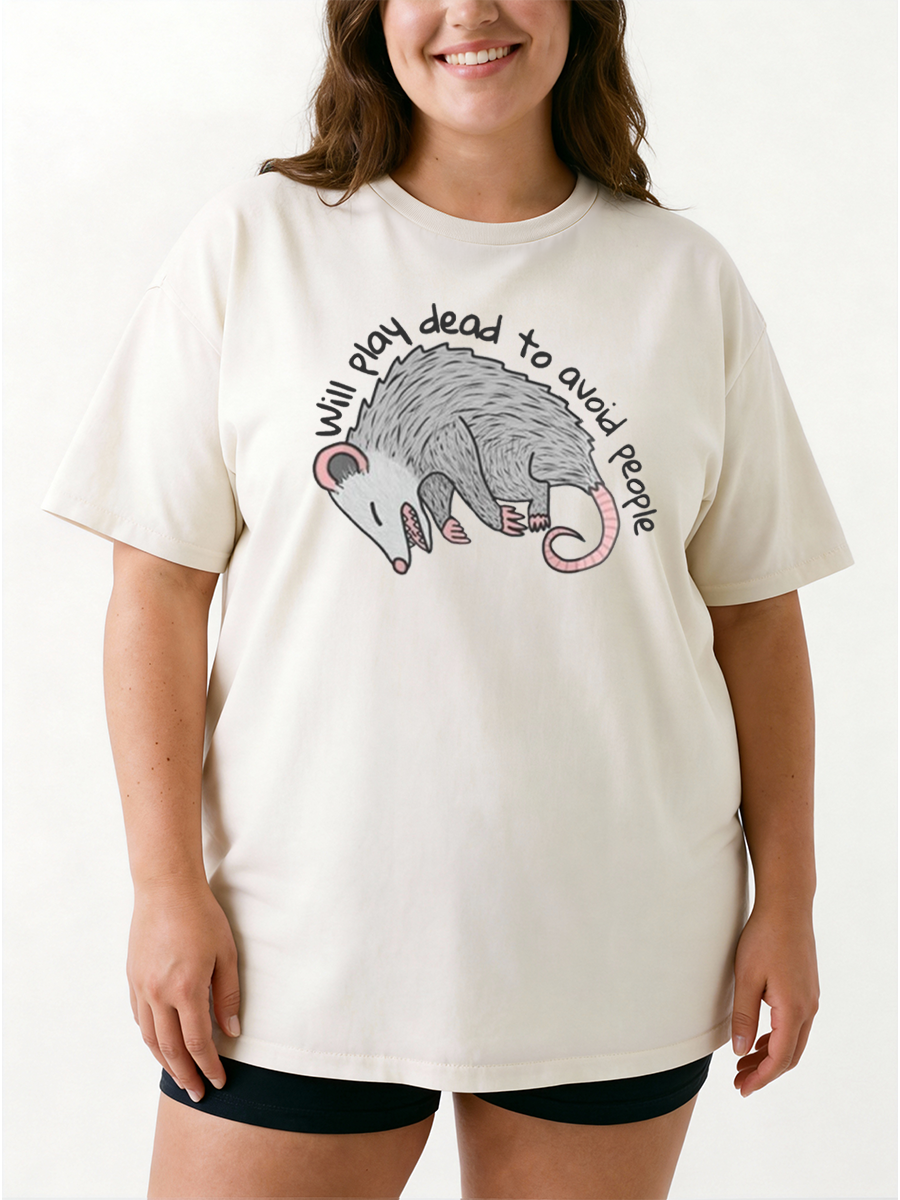 Vintage Opossum Will Play Dead To Avoid People Oversize Graphic Tee