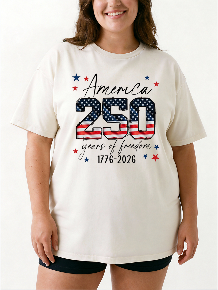 Vintage Independence Day Oversize Graphic Tee