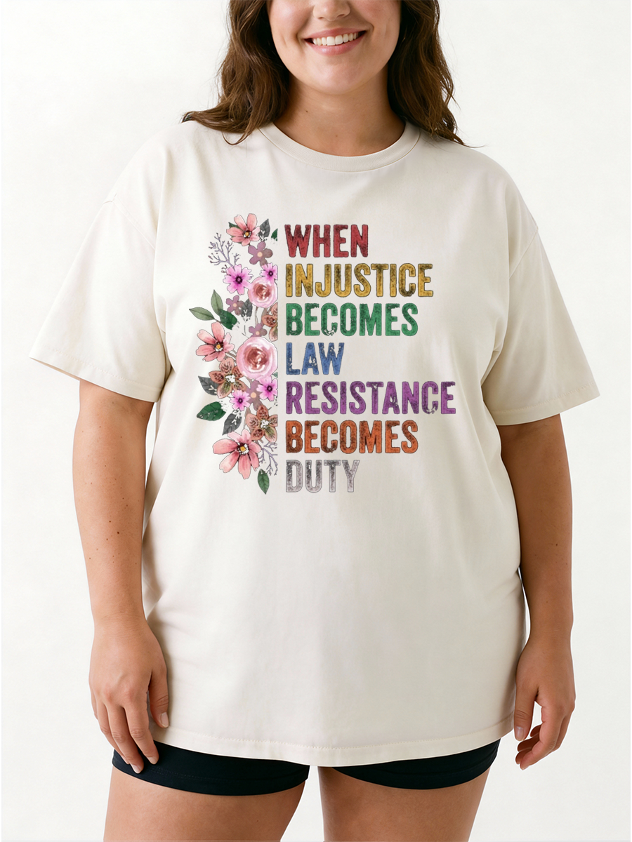 Vintage Resistance Becomes Duty Oversize Graphic Tee