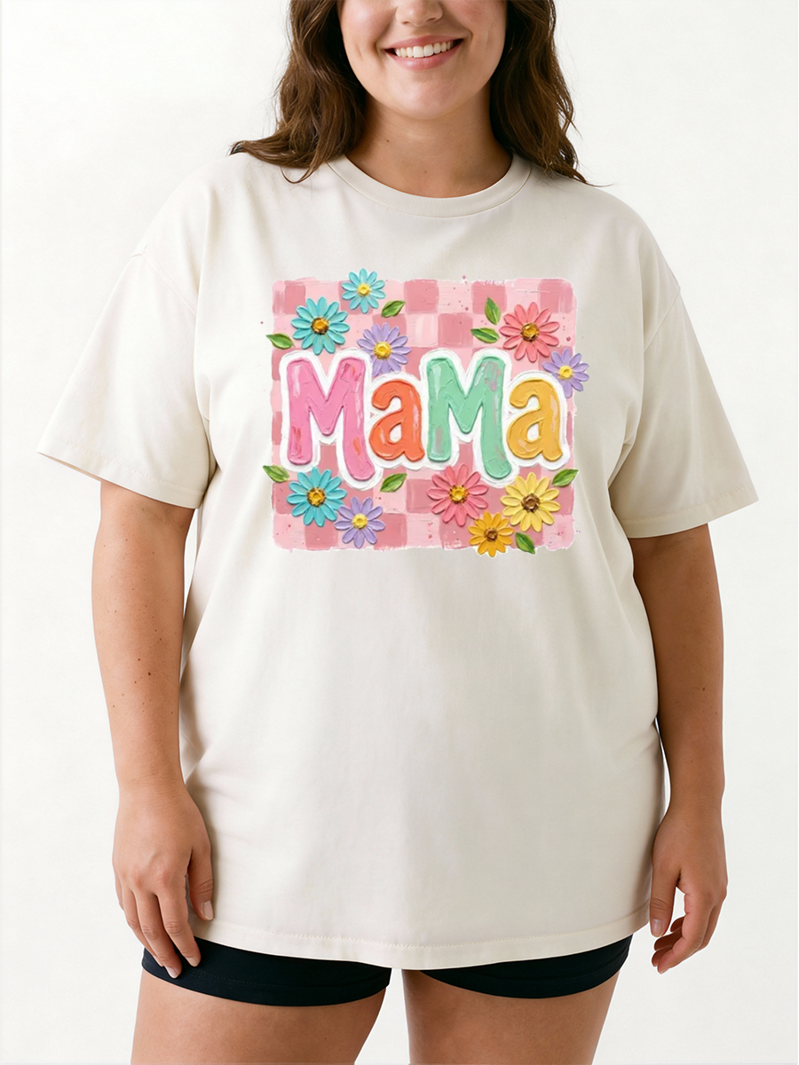 Vintage Colorful Aesthetic Mom Oversize Graphic Tee
