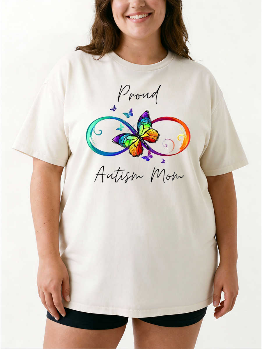 Vintage Proud Autism Mom Oversize Graphic Tee