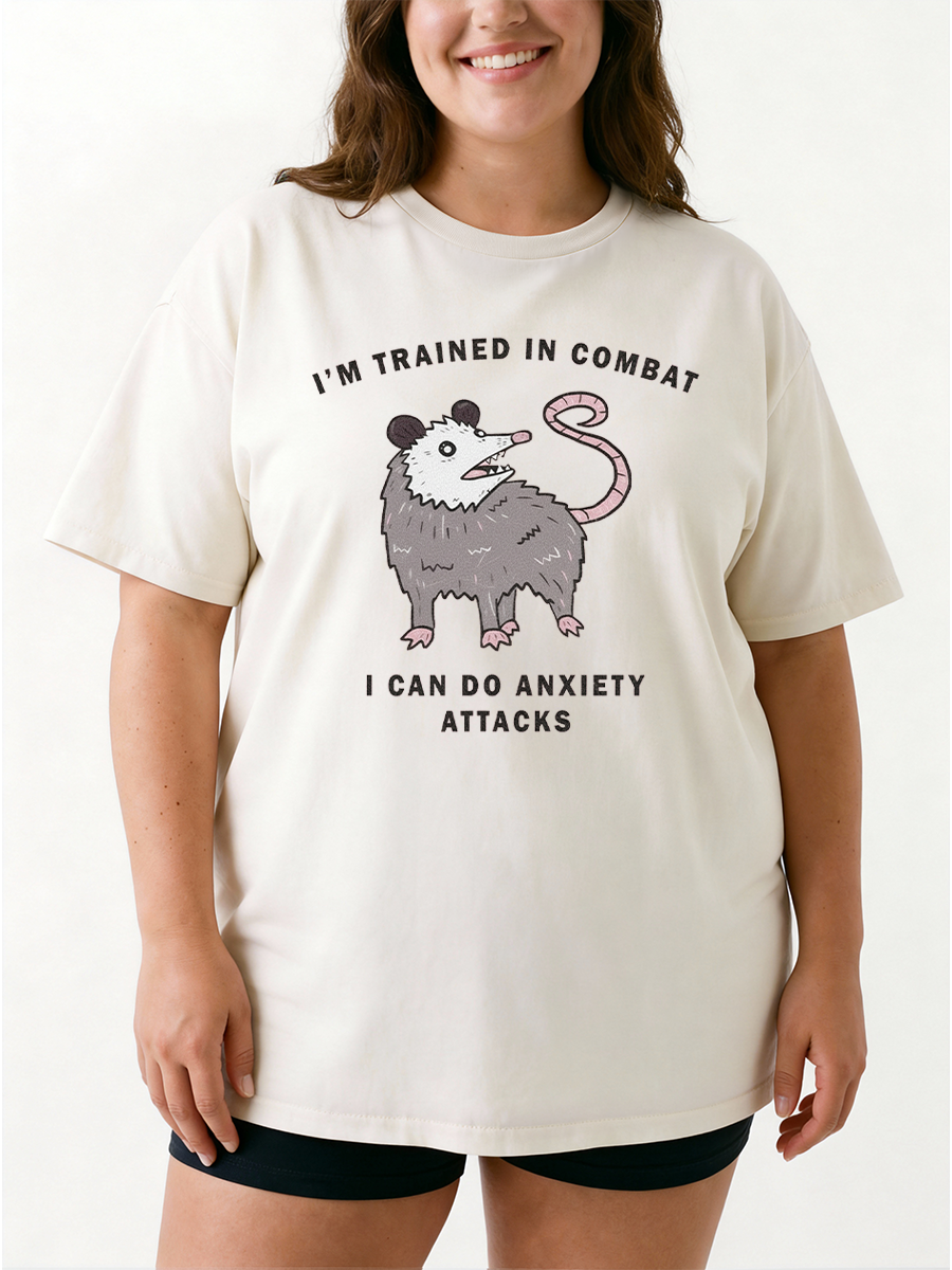Vintage I Can Do Anxiety Attacks Oversize Graphic Tee