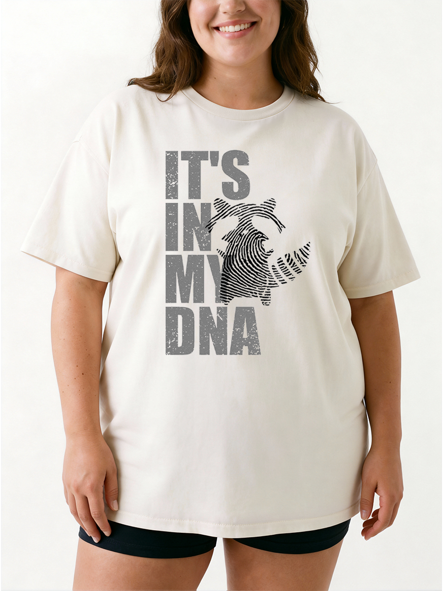 Vintage Raccoon It'S In My Dna Oversize Graphic Tee