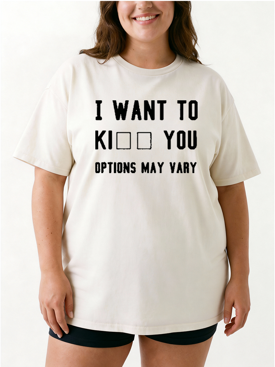 Vintage Options May Vary Oversize Graphic Tee