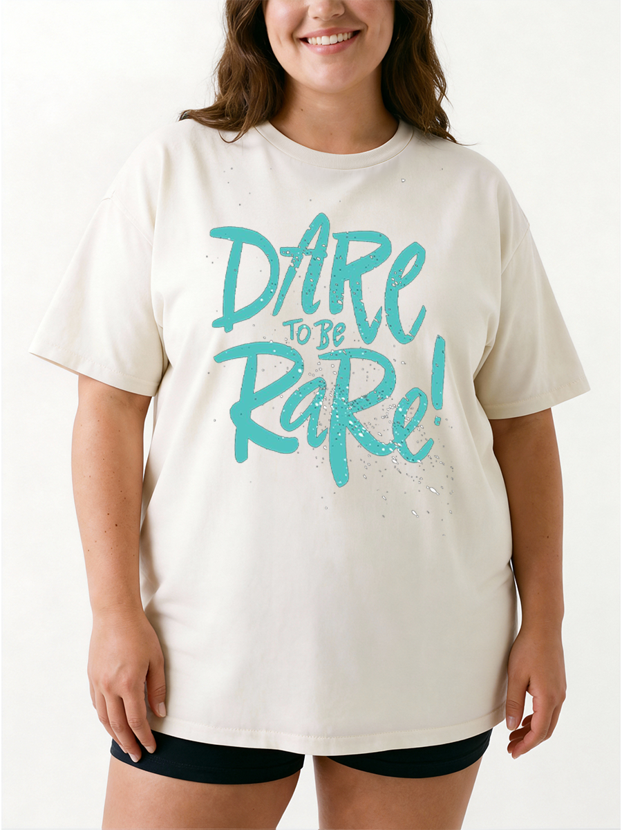Vintage Dare To Be Rare Oversize Graphic Tee