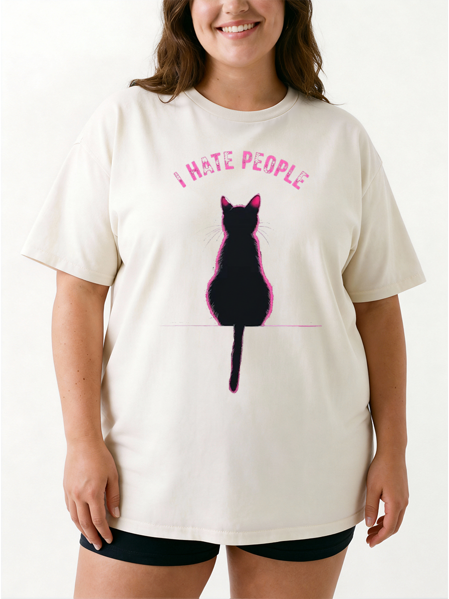 Vintage Cat Oversize Graphic Tee