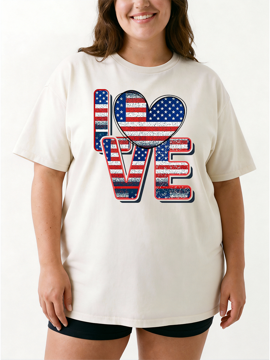 Vintage America Love Oversize Graphic Tee