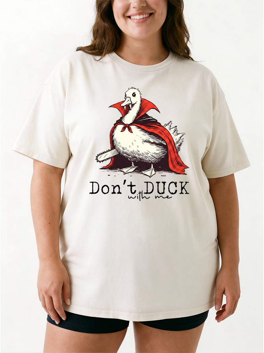 Vintage Don'T Duck With Me Oversize Graphic Tee