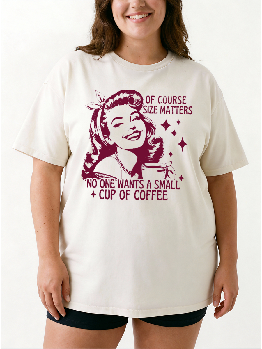 Vintage Of Course Size Matters Oversize Graphic Tee