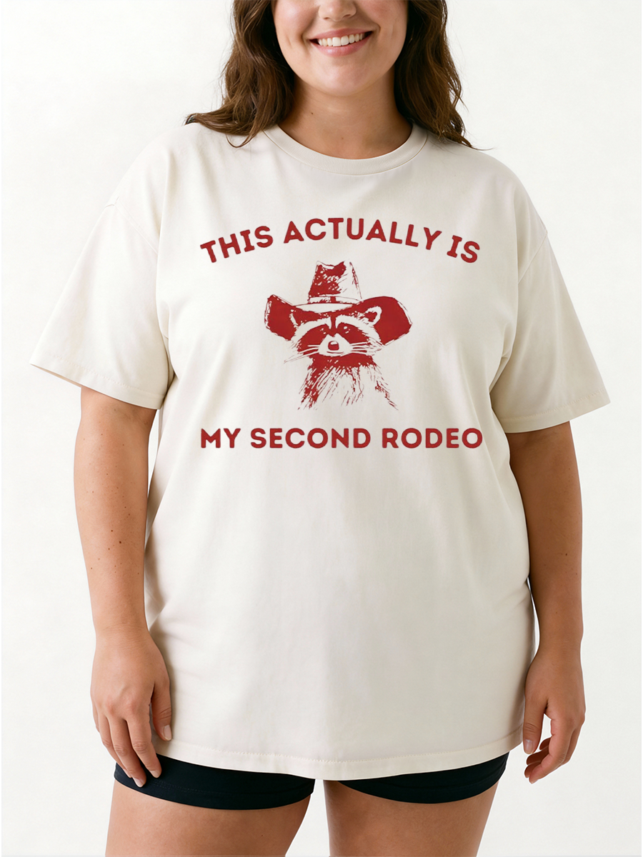 Vintage This Actually Is My Second Rodeo Oversize Graphic Tee