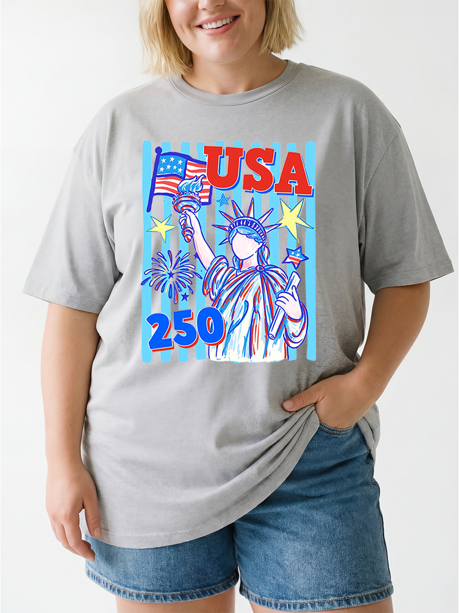 Vintage America 250 Years Oversize Graphic Tee