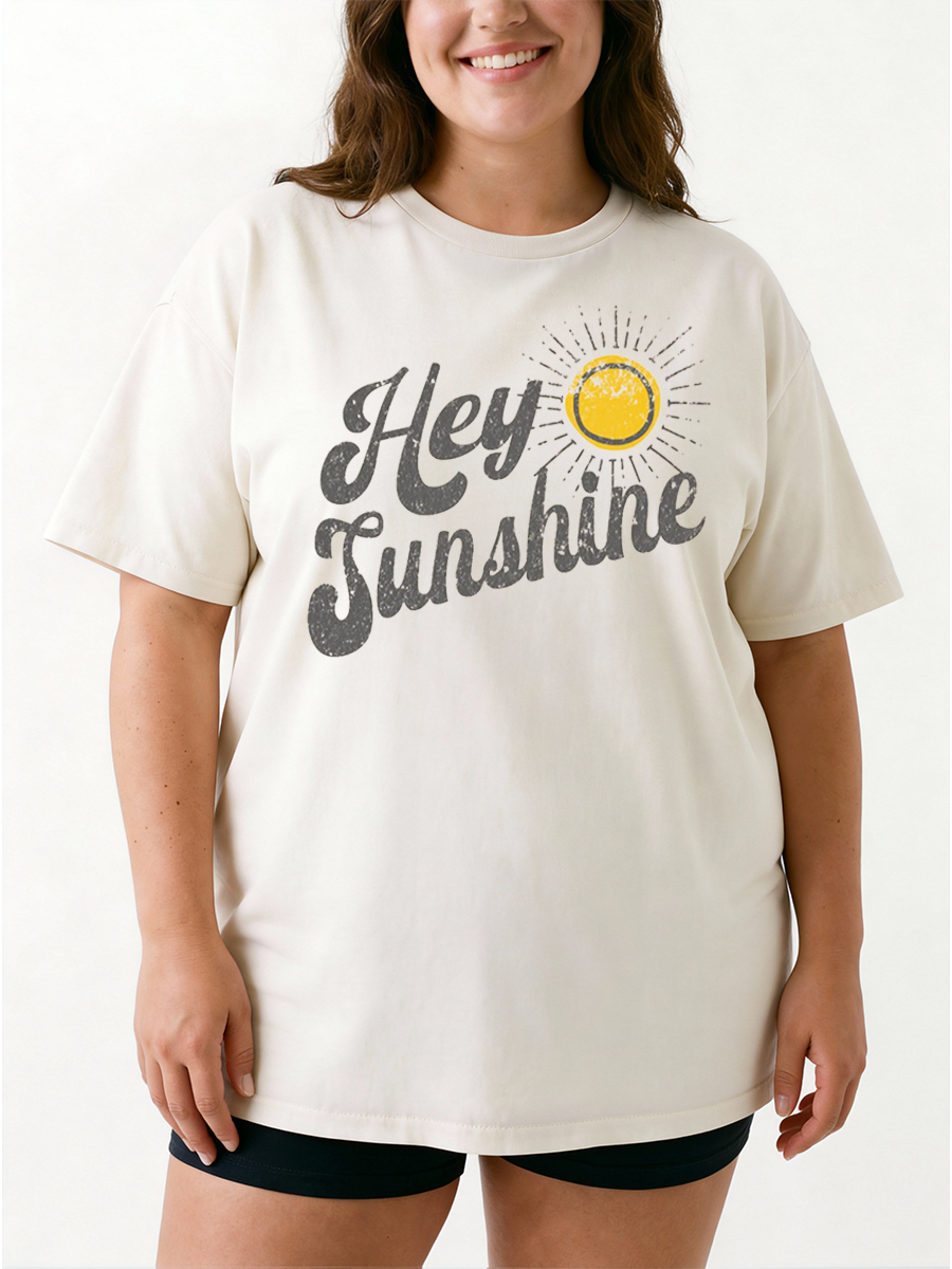 Vintage Hey Sunshine Oversize Graphic Tee
