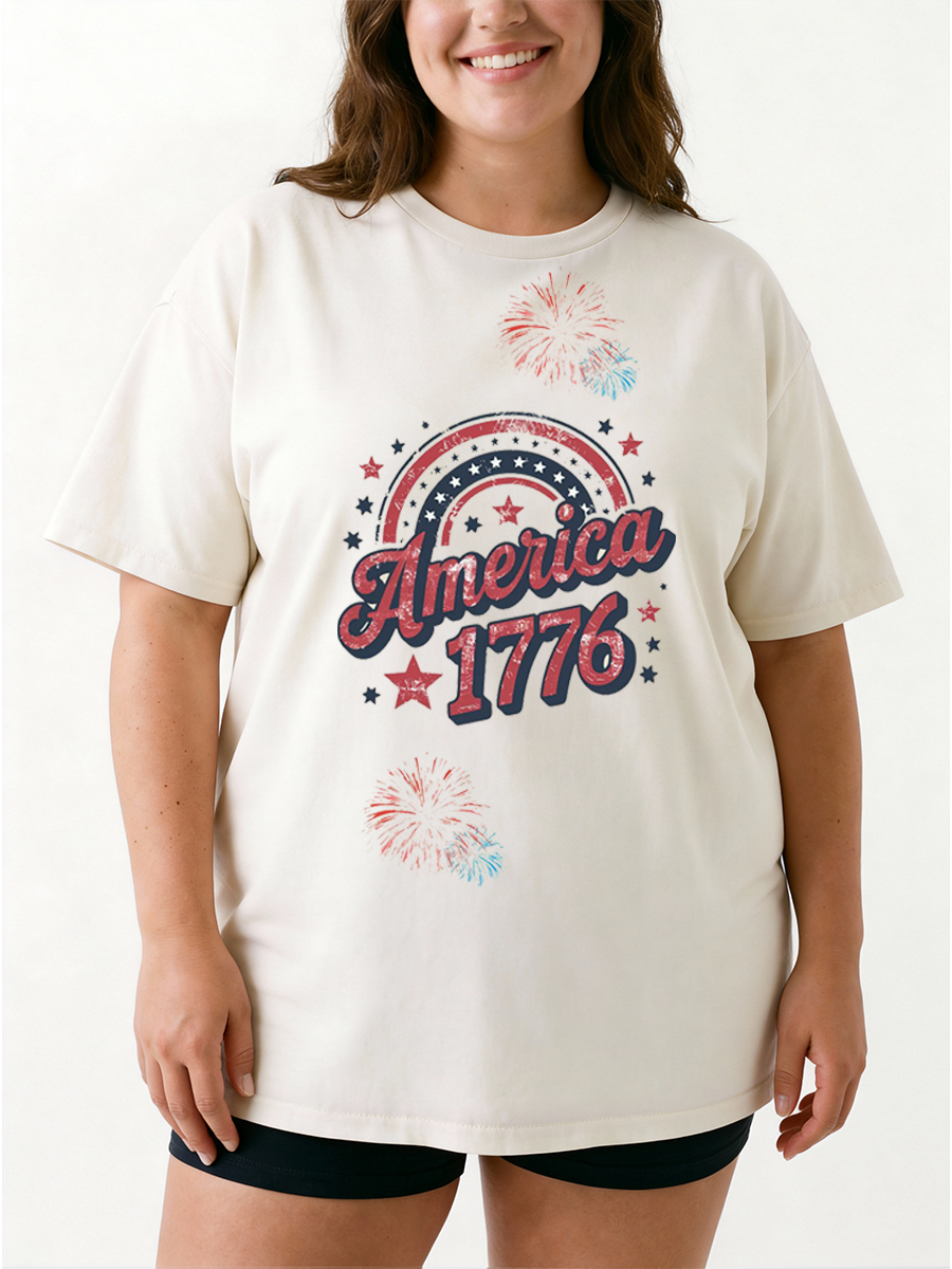 Vintage America 1776 Oversize Graphic Tee