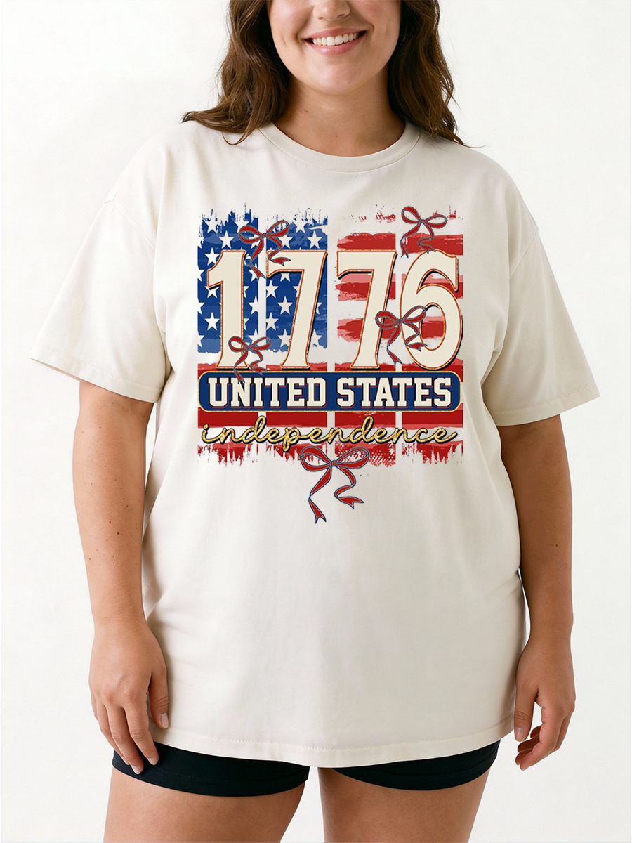 Vintage 1776 Us Independence Oversize Graphic Tee