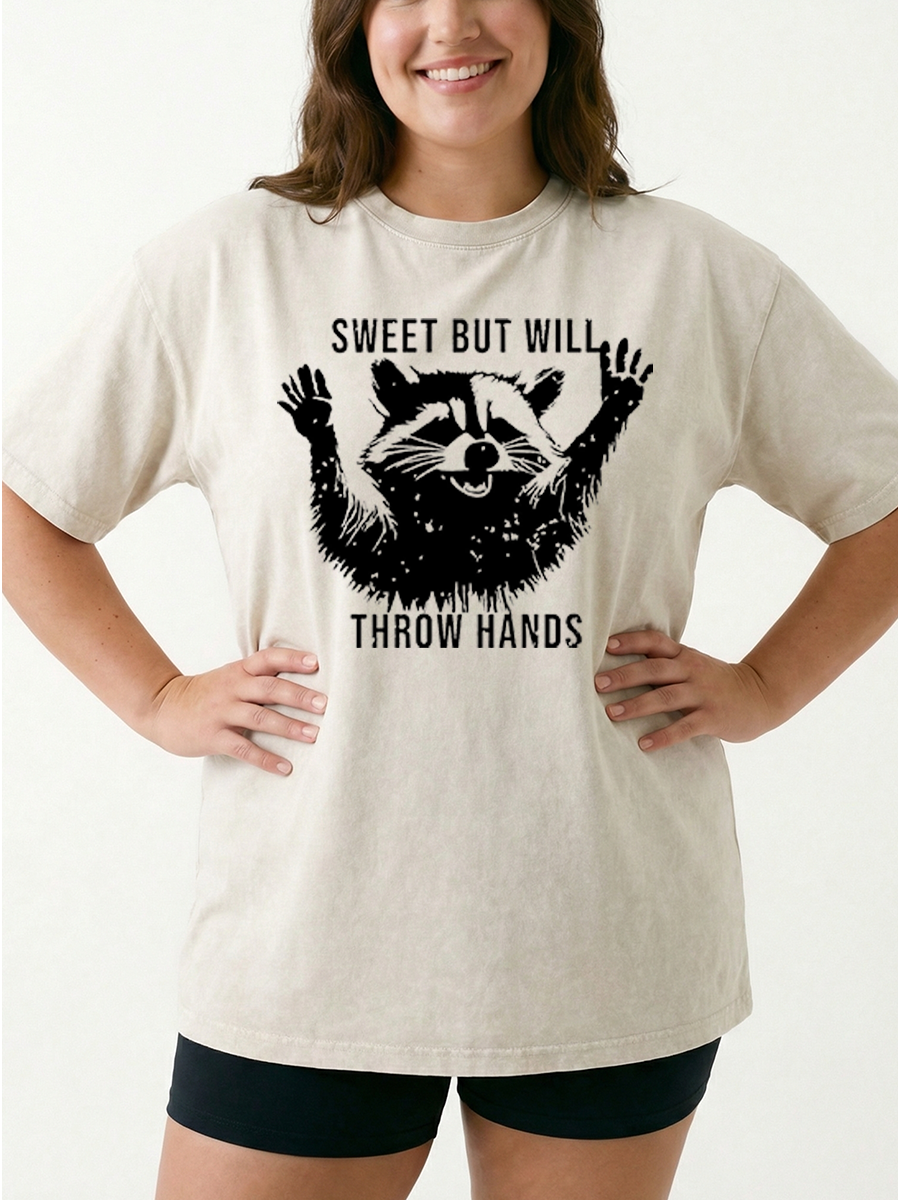 Vintage Sweet  But Will Throw Hands Washed T-Shirt