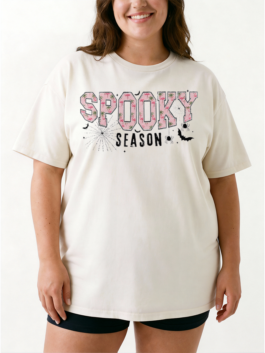 Vintage Spooky Season Summerween Oversize Graphic Tee