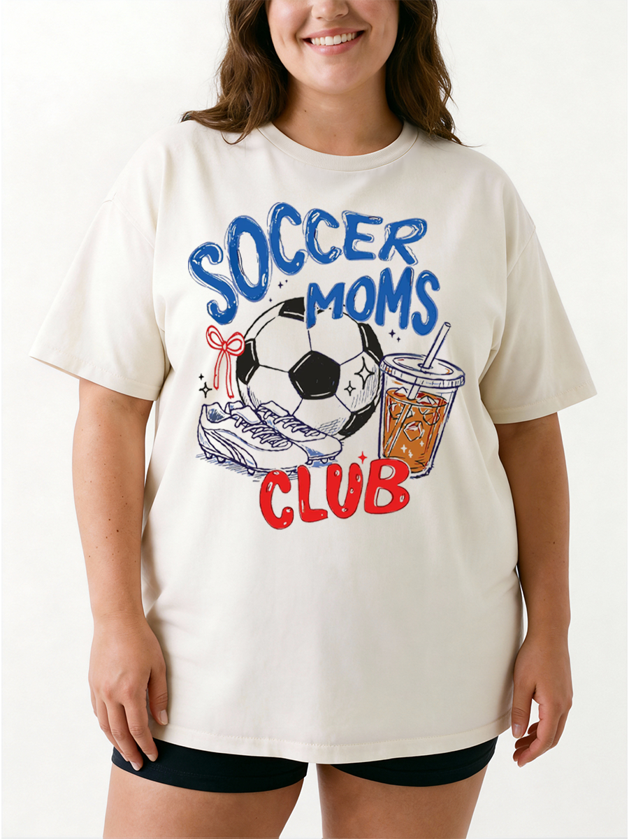 Vintage Soccer Moms Club Oversize Graphic Tee