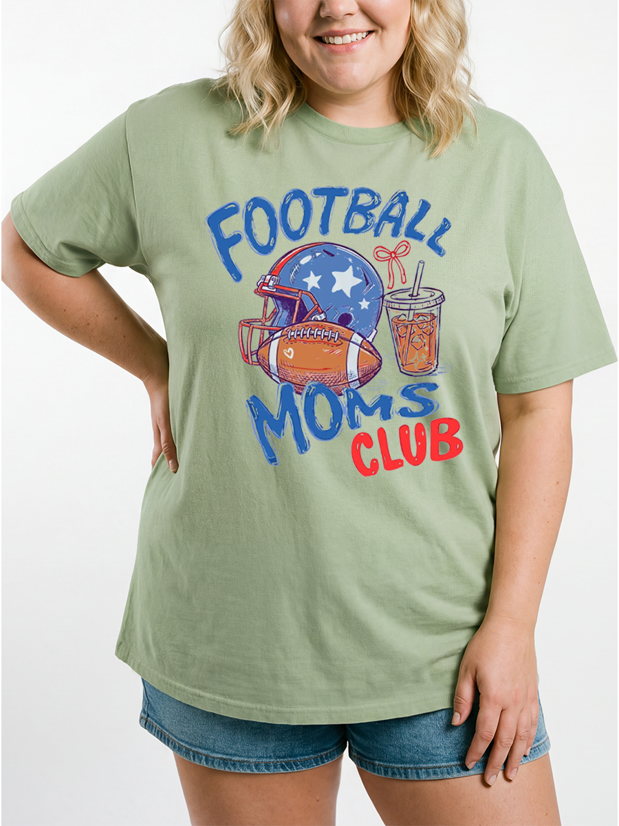 Vintage Football Moms Club Oversize Graphic Tee