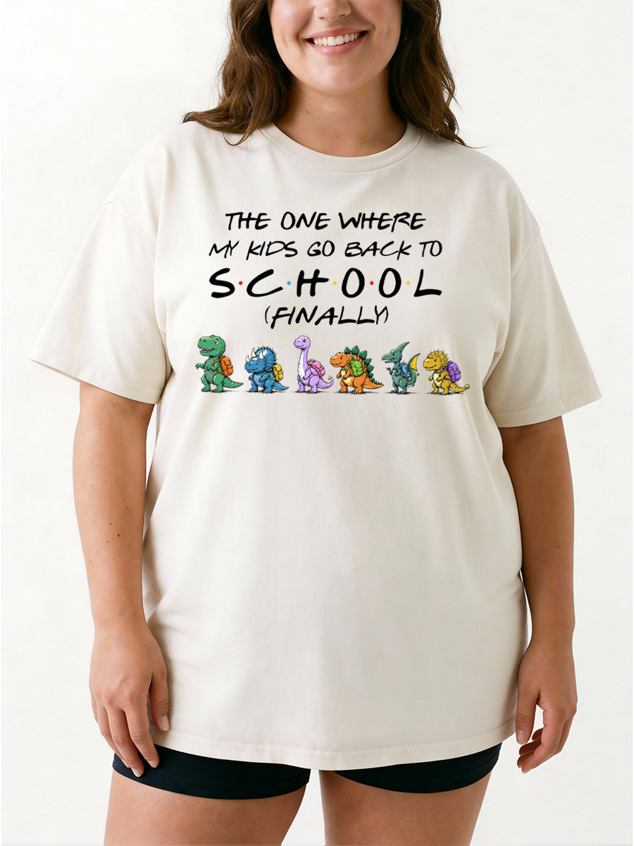 Vintage My Kids Go Back To School Oversize Graphic Tee