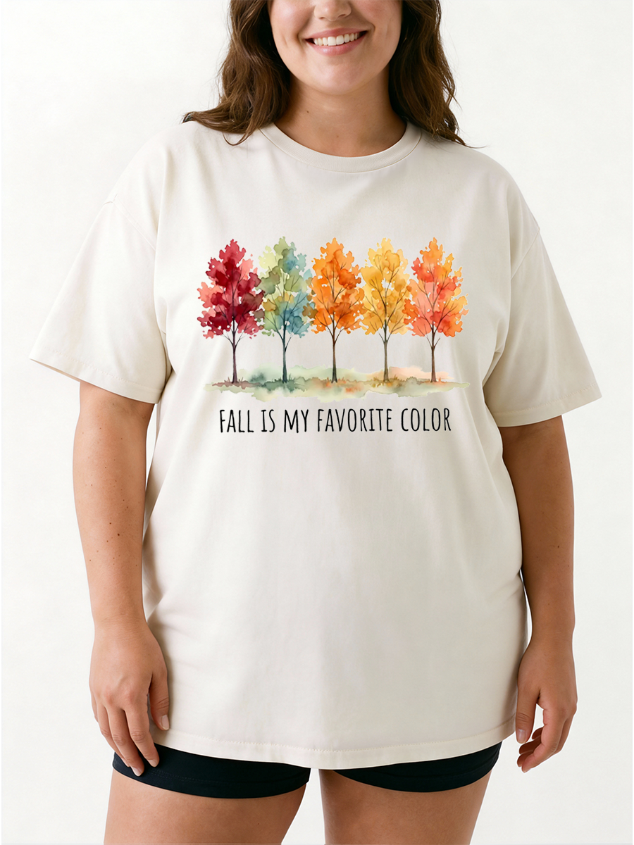 Vintage Fall Is My Favorite Color Oversize Graphic Tee