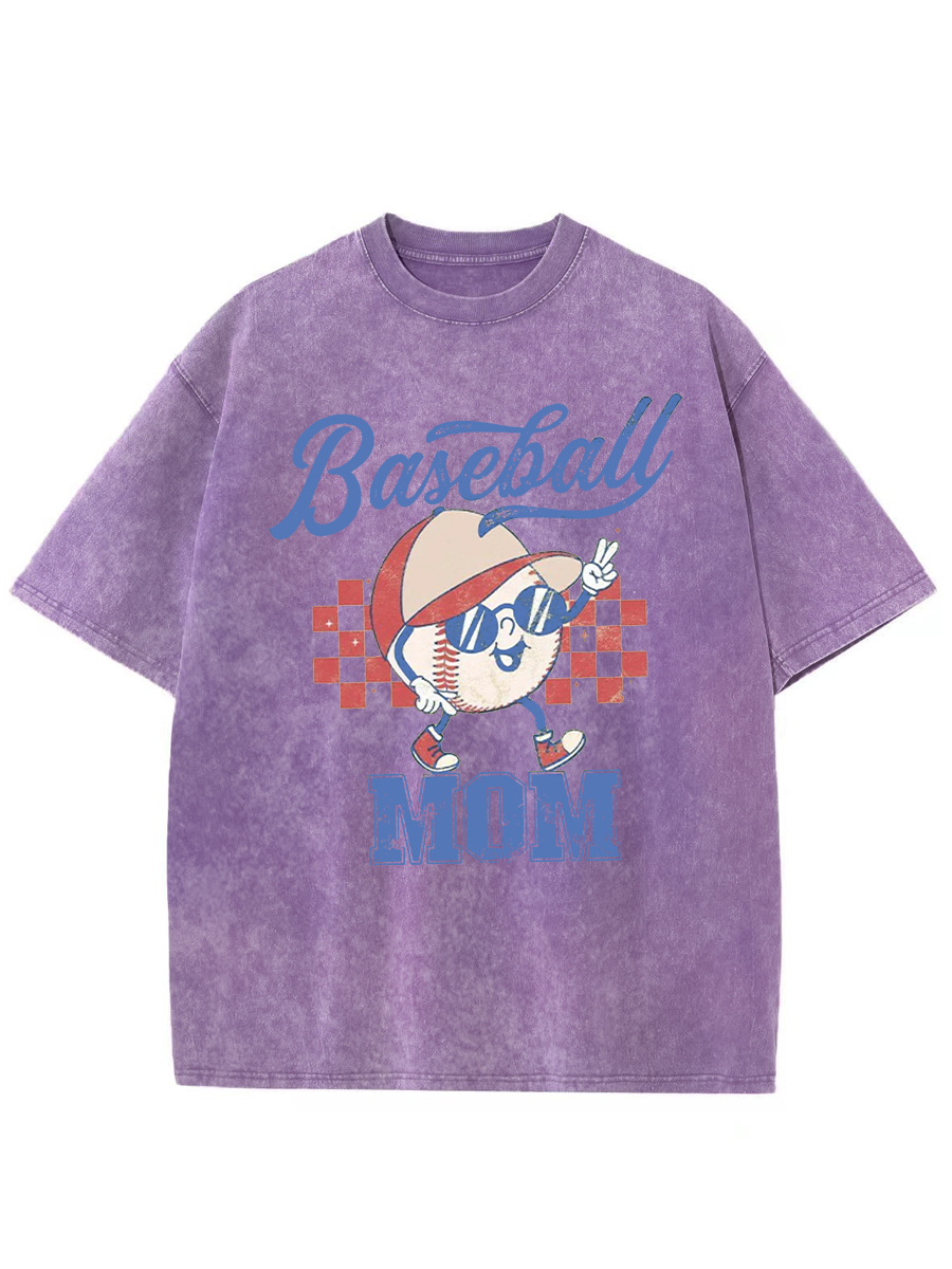 Vintage Baseball Mom Washed T-Shirt