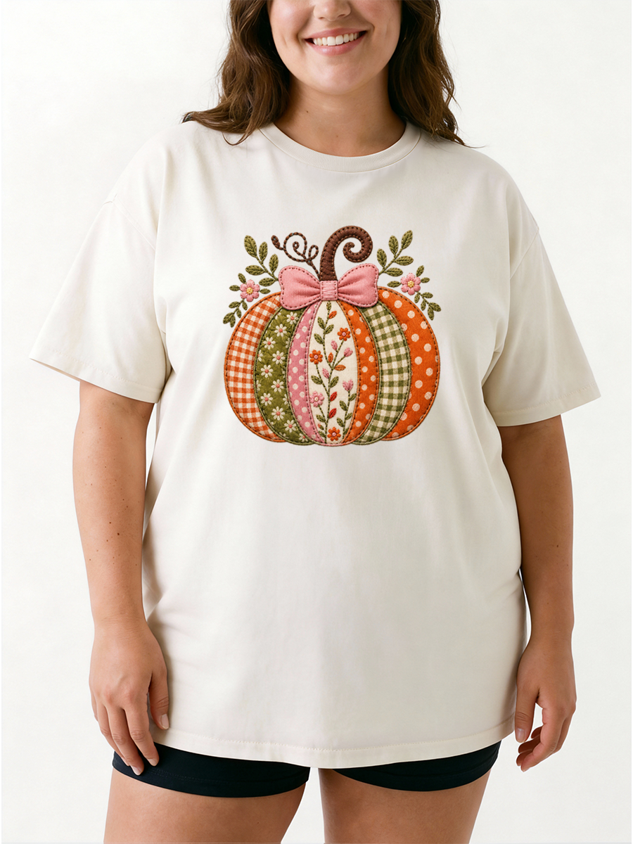 Vintage Boho Pumpkin Oversize Graphic Tee