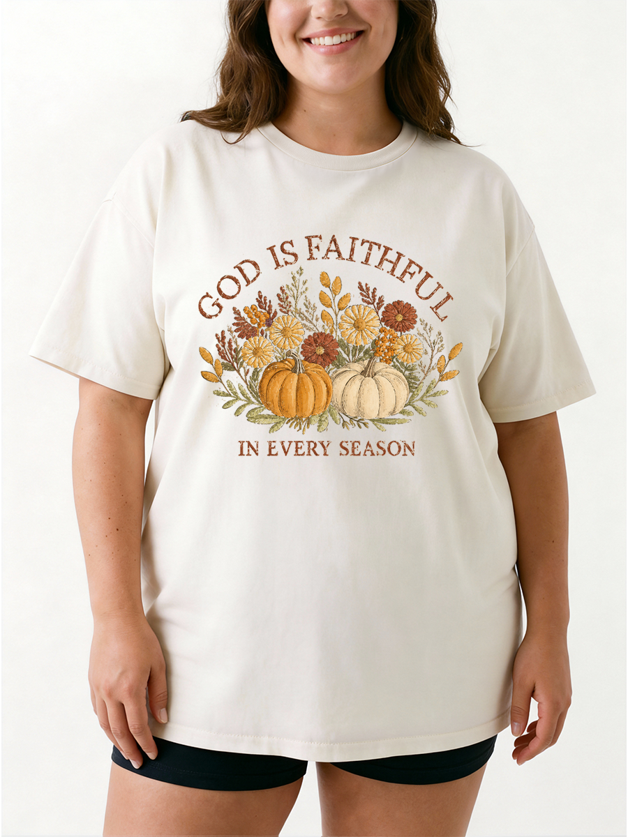 Vintage Floral Pumpkin Oversize Graphic Tee
