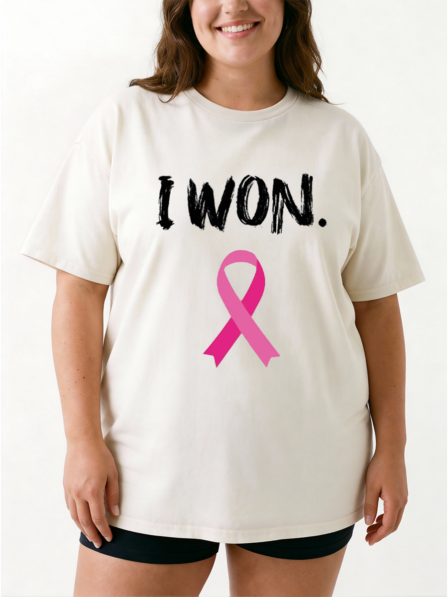 Vintage I Won Cancer Oversize Graphic Tee