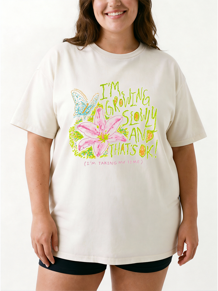 Vintage I'M Taking My Time Oversize Graphic Tee