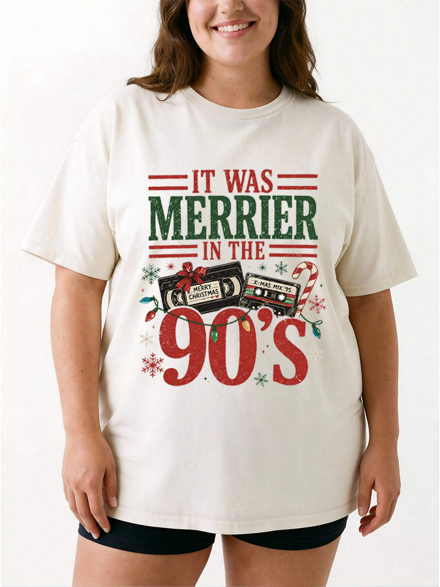 Vintage It Was Merrier In The 90S Oversize Graphic Tee