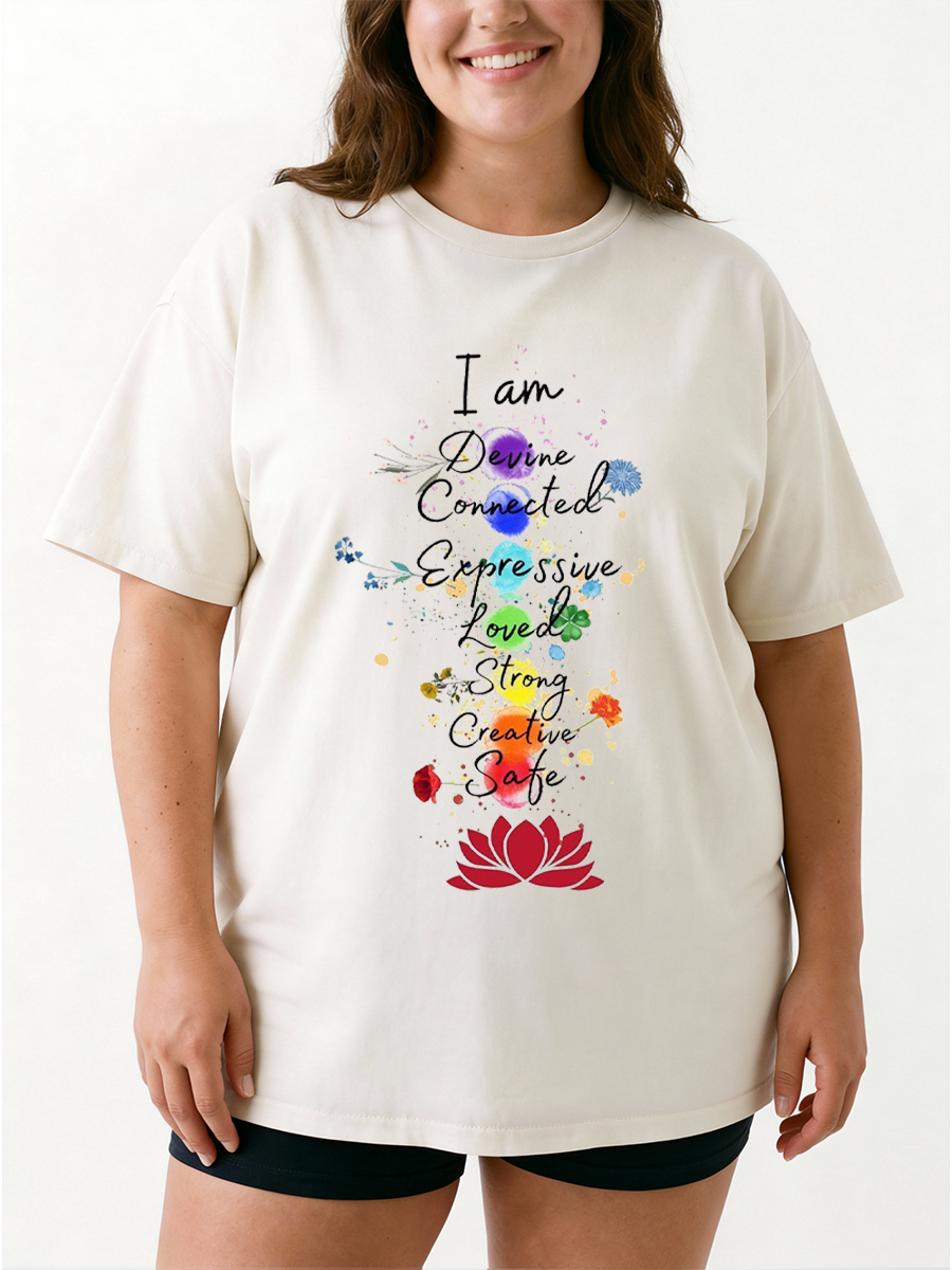 Vintage Foral I Am Oversize Graphic Tee