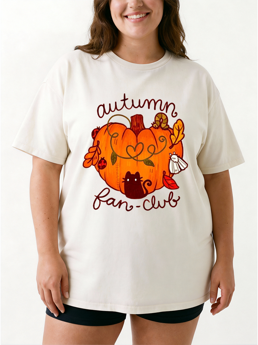 Vintage Autumn Fan Club Oversize Graphic Tee