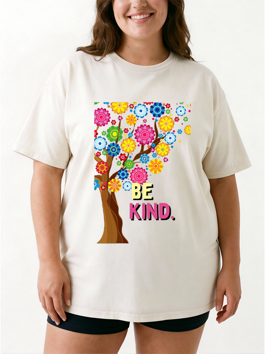 Vintage Floral Be Kind Oversize Graphic Tee