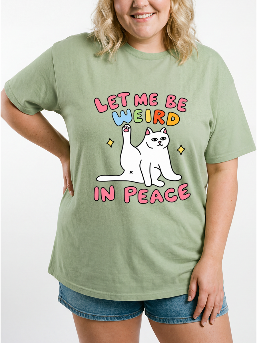 Vintage Let Me Be Weird In Peace Oversize Graphic Tee