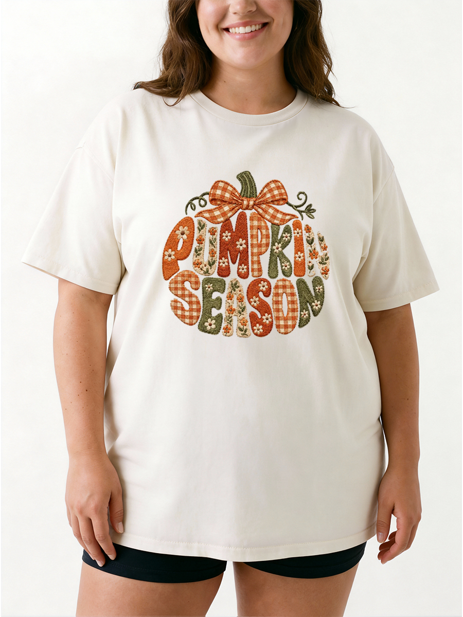 Vintage Pumpkin Season Oversize Graphic Tee
