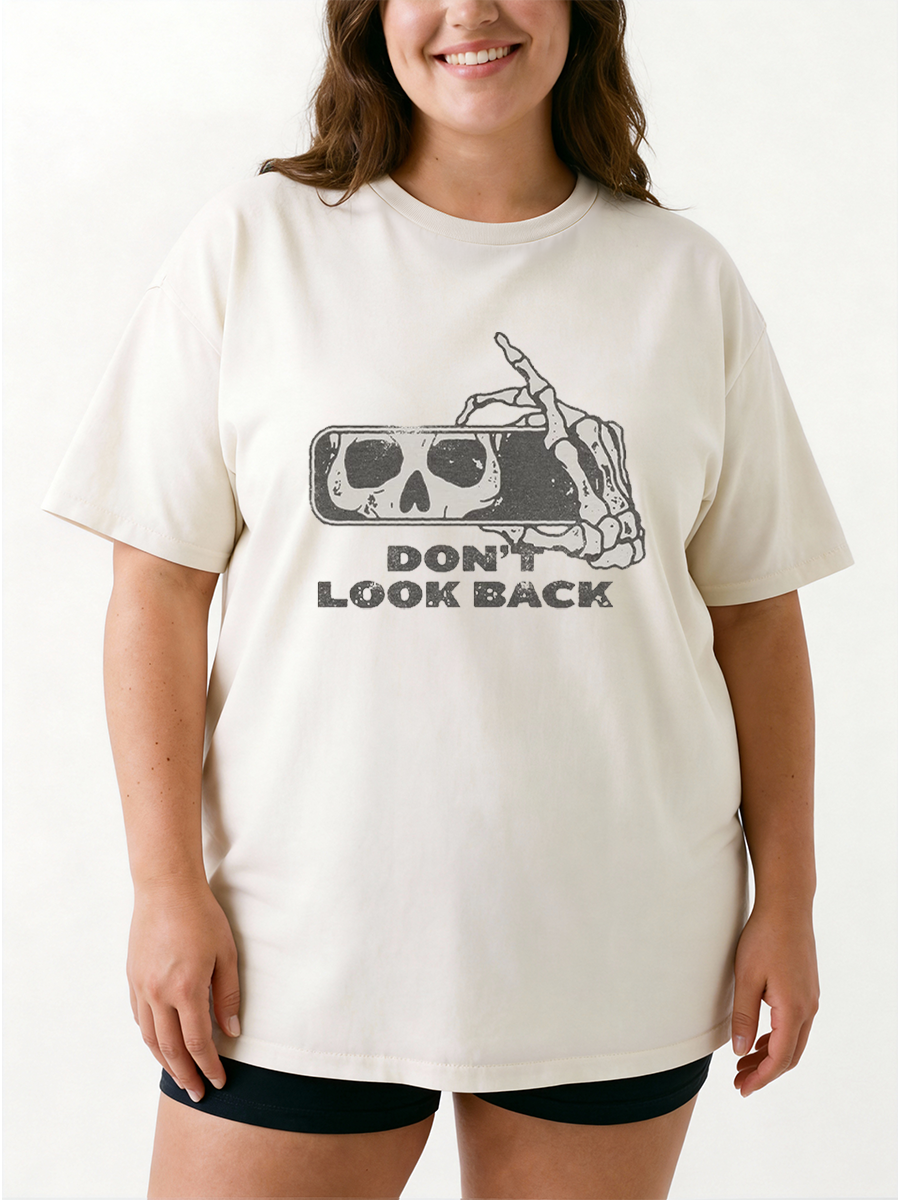 Vintage Don'T Look Back Oversize Graphic Tee