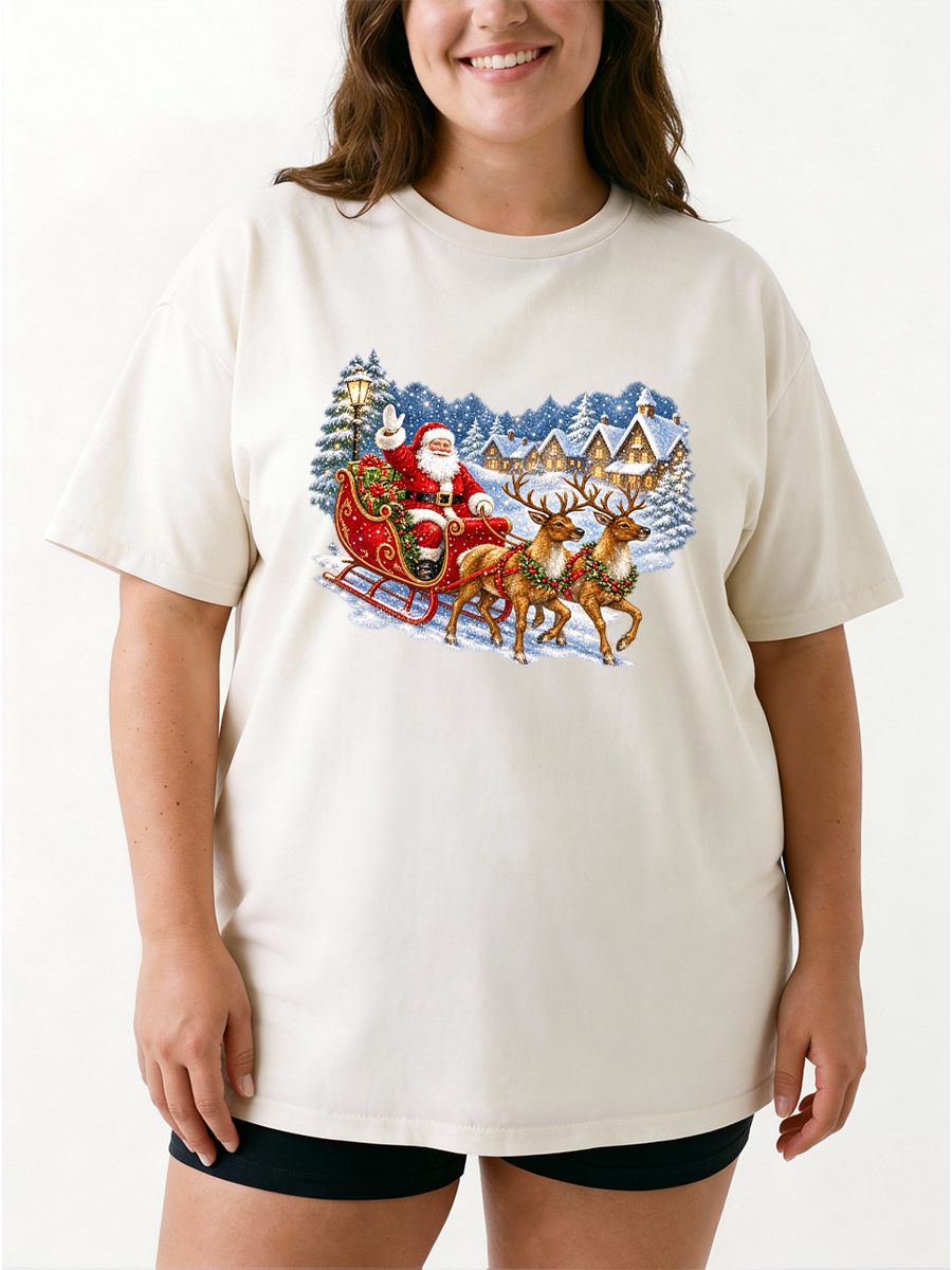 Vintage 90S Christmas Crewneck Oversize Graphic Tee