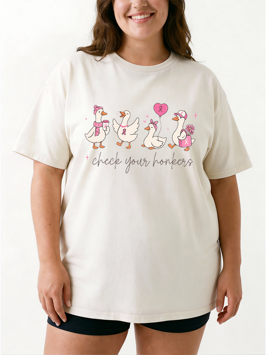 Vintage Check Your Honkers Oversize Graphic Tee
