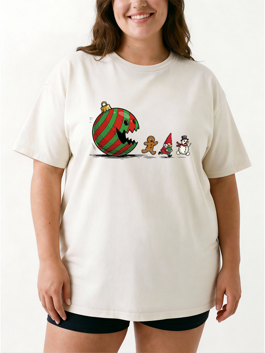 Vintage Merry Christmas Oversize Graphic Tee