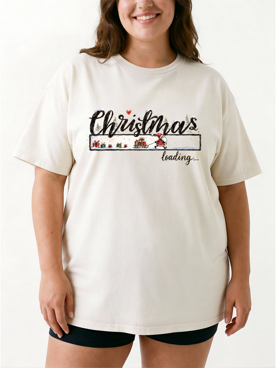 Vintage Christmas Countdown Oversize Graphic Tee
