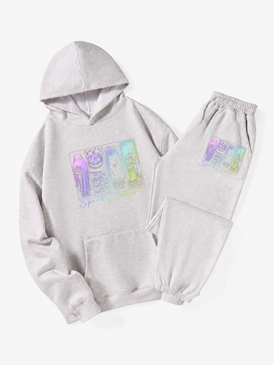 Vintage Spooky Season Halloween Hoodie Suit