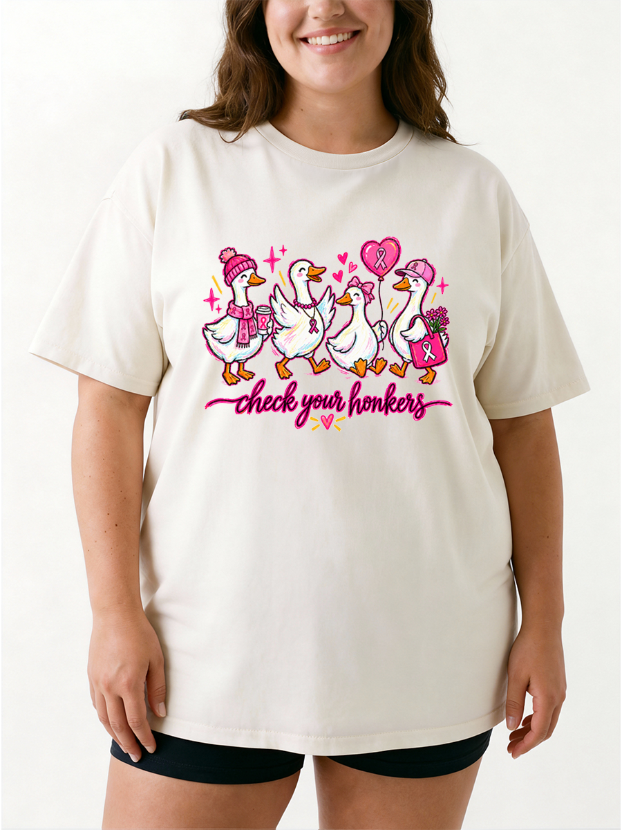 Vintage Check Your Honkers Oversize Graphic Tee