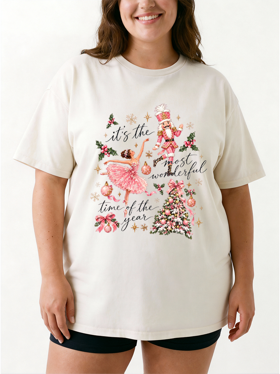 Vintage Nutcracker Christmas Oversize Graphic Tee