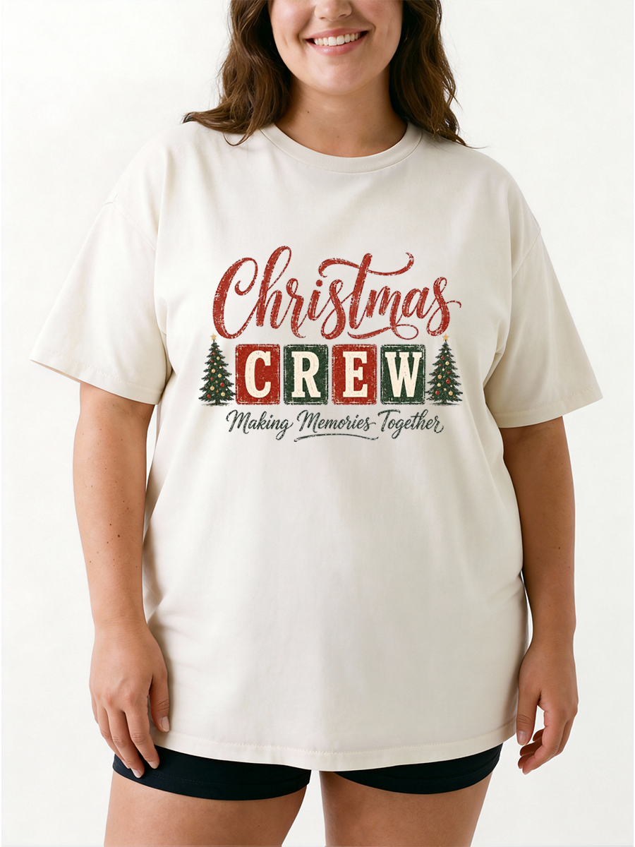 Vintage Christmas Crew Oversize Graphic Tee