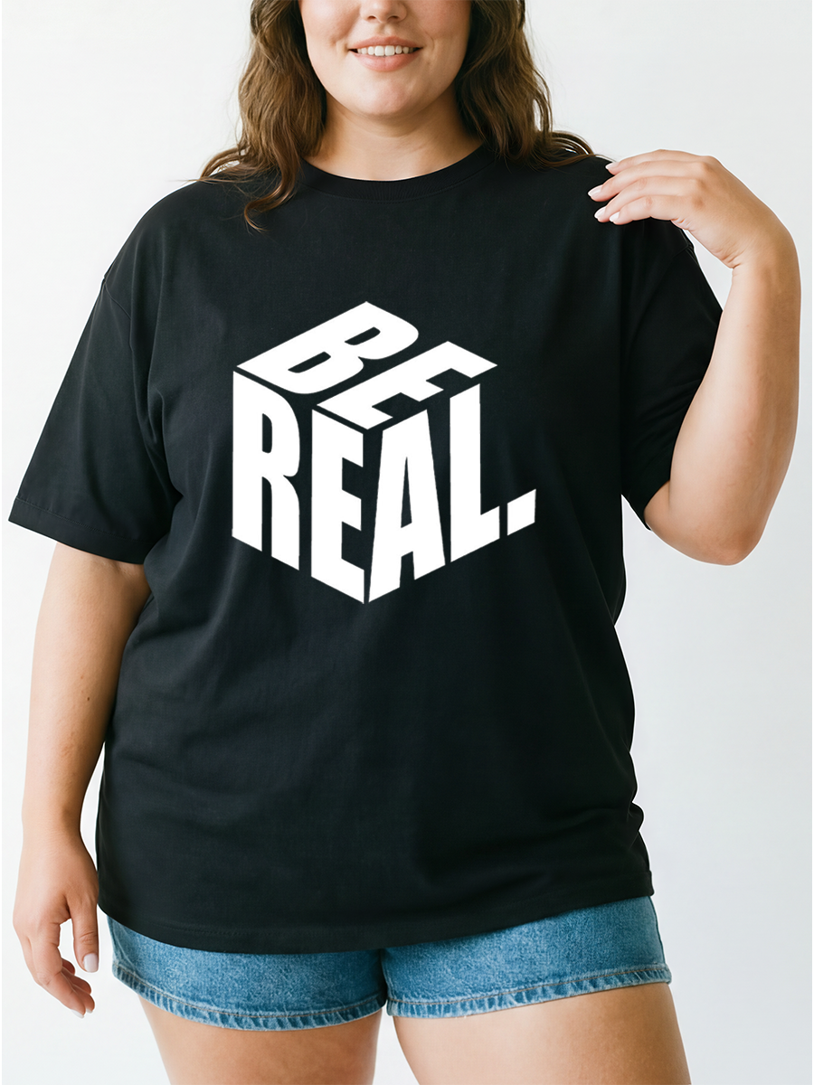 Vintage Be Real Oversize Graphic Tee