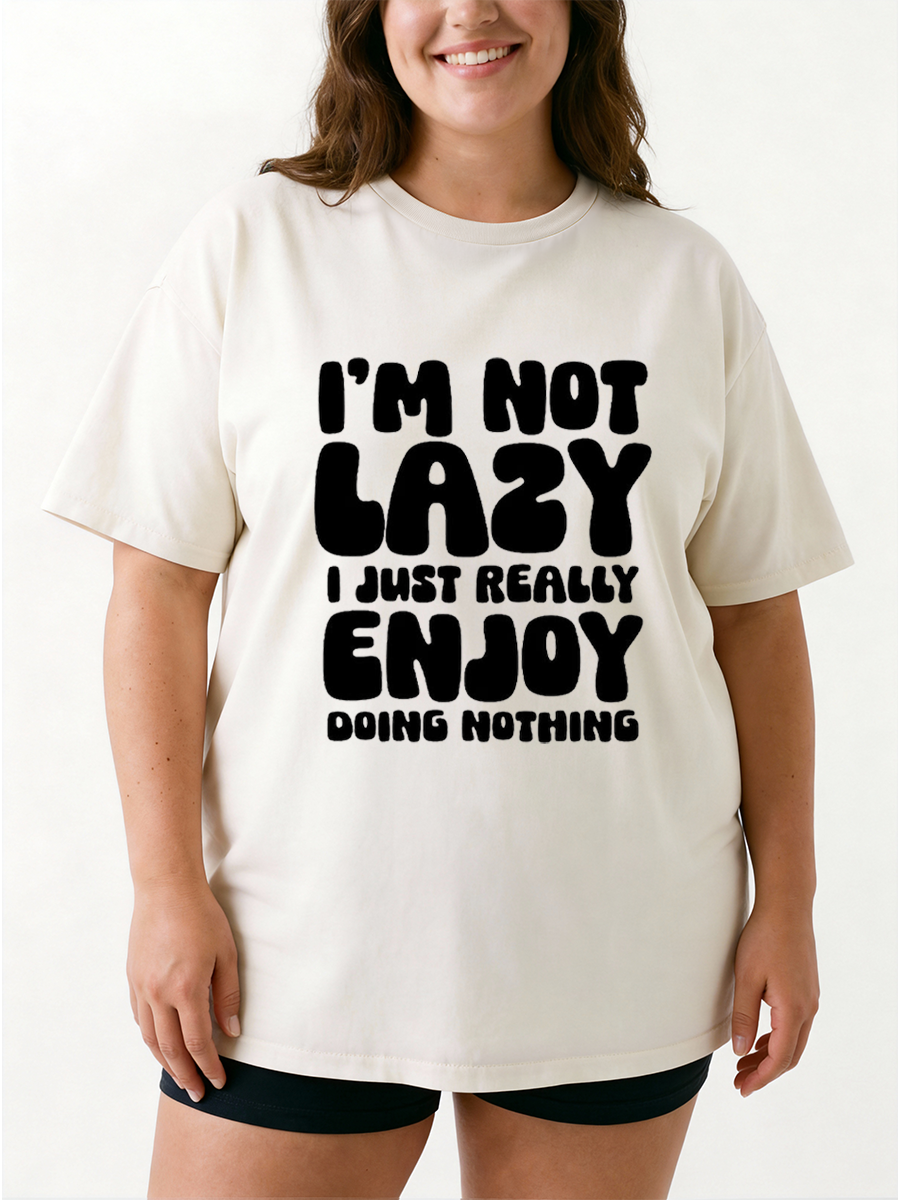 Vintage I'M Not Lazy I Just Really Enjoy Doing Nothing Oversize Graphic Tee