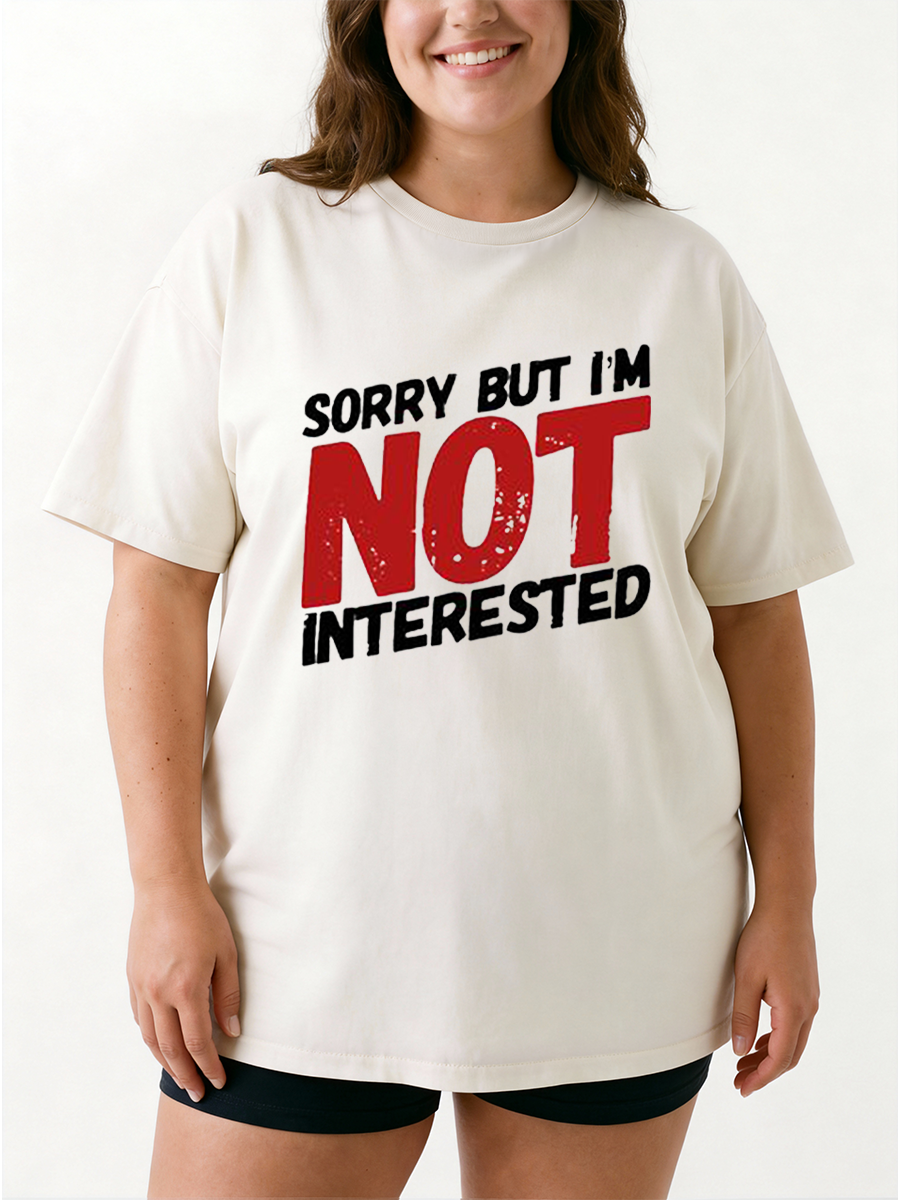 Vintage Sorry But I'M Not Interested Oversize Graphic Tee