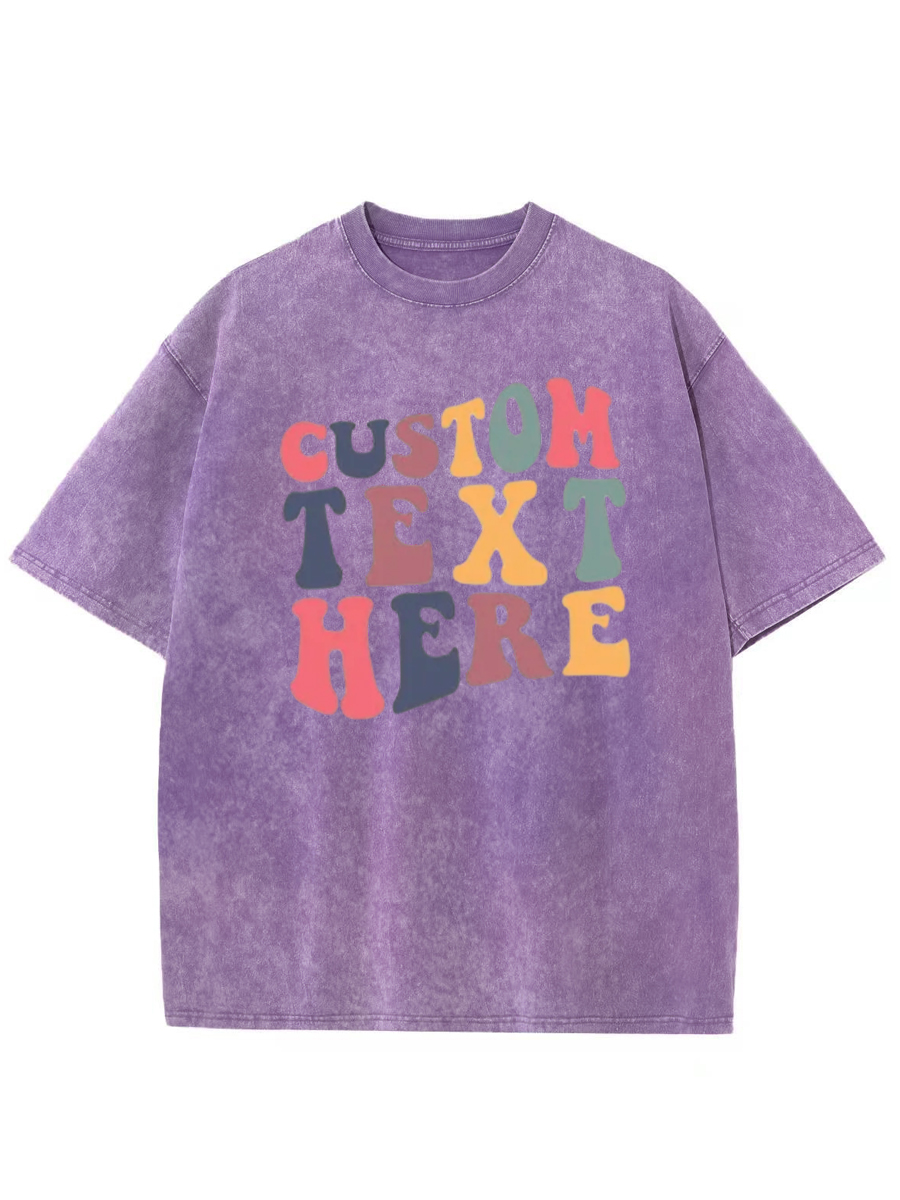 Personalized Custom Retro Font Washed T-Shirt
