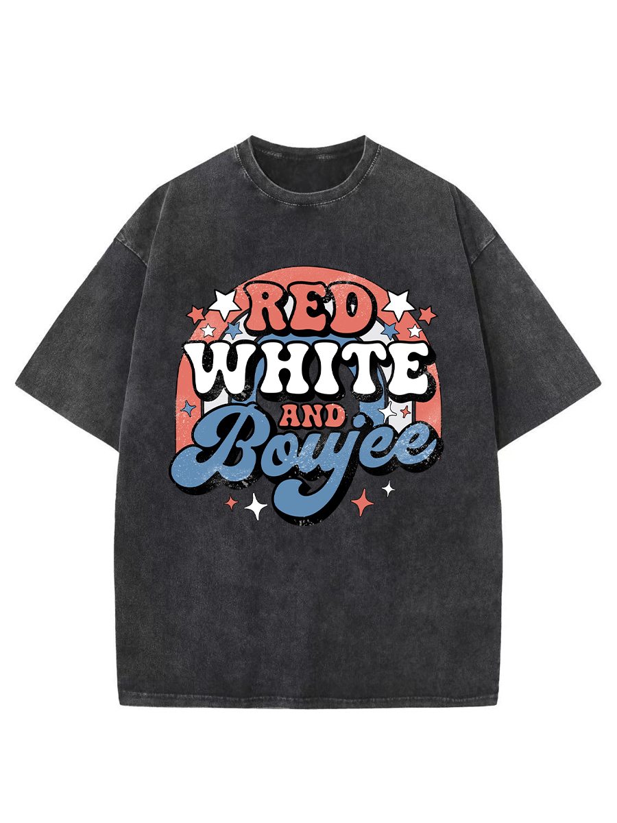 Vintage Red White And Boujee Washed T-Shirt