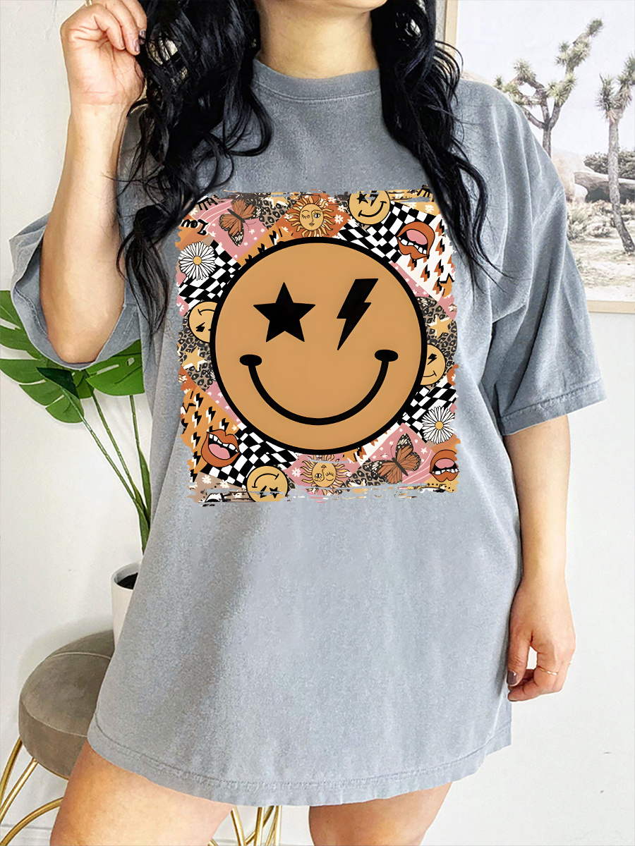 Vintage Smile Flowers T-Shirt
